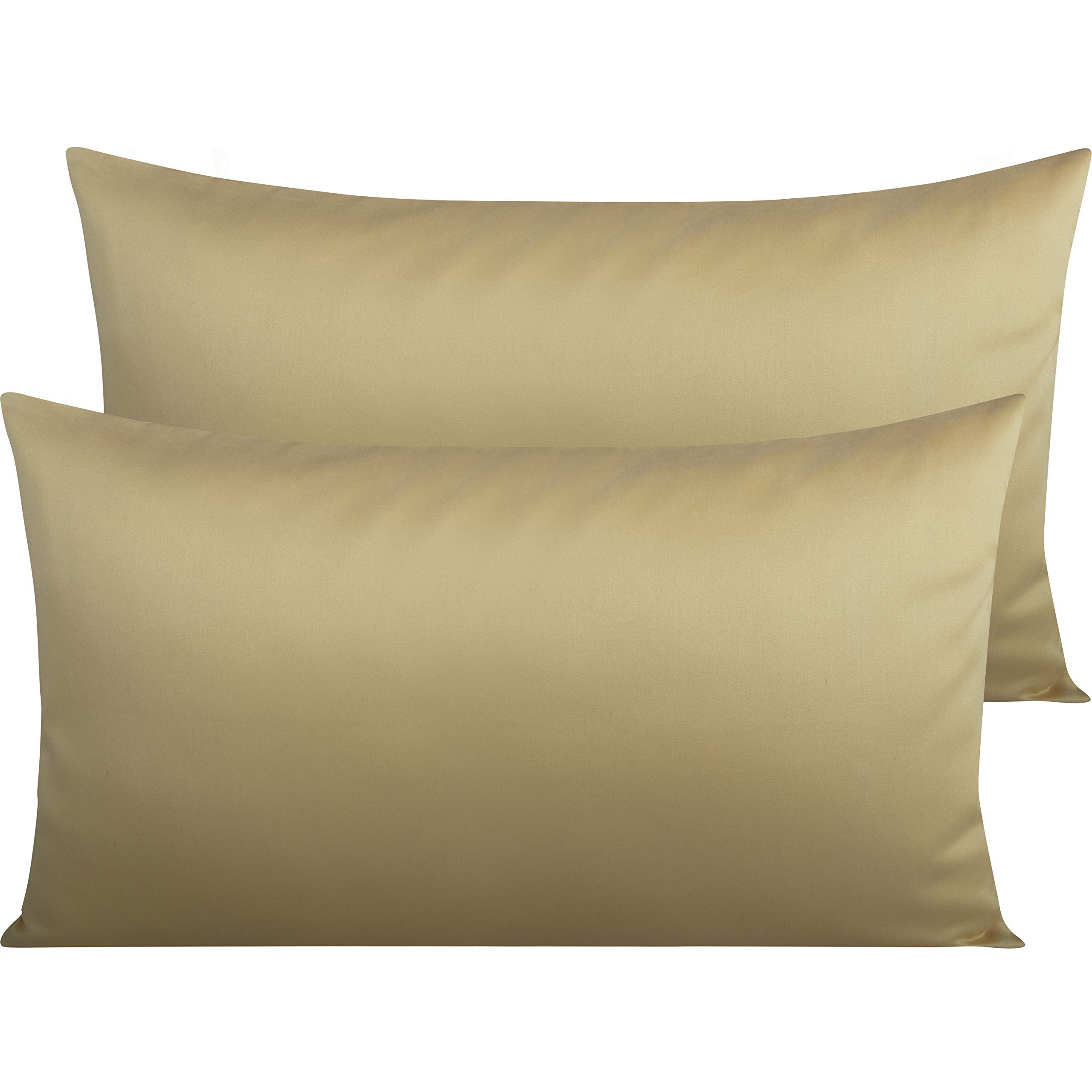 Ntbay 500 Thread Count 100% Egyptian Cotton King Pillowcases, Super Soft And Breathable Envelope Closure Pillow Cases, 20X36 Inches, Khaki